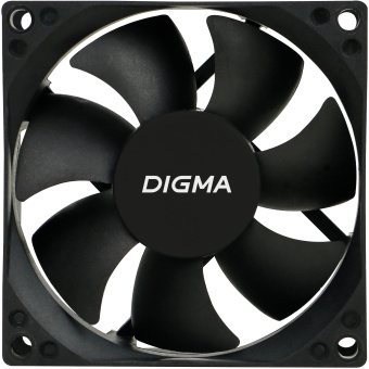 Вентилятор для корпуса Digma DFan-80 80х80x25 черный 3-pin 4-pin (Molex) 23дБ Ret - купить недорого с доставкой в интернет-магазине
