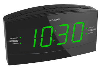 Радиобудильник Hyundai H-RCL238 черный LCD подсв:зеленая часы:цифровые FM - купить недорого с доставкой в интернет-магазине