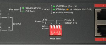 Коммутатор TP-Link TL-SL1218MP (L2) 16x100Мбит/с 2x1Гбит/с 2xКомбо(1000BASE-T/SFP) 16PoE+ 192W неуправляемый - купить недорого с доставкой в интернет-магазине