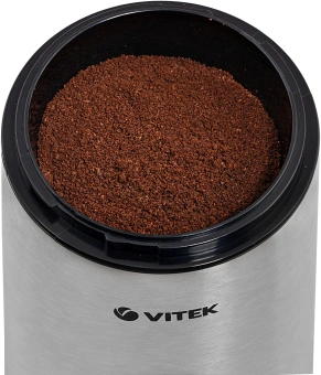 Кофемолка Vitek VT-1546 150Вт сист.помол.:ротац.нож вместим.:50гр серебристый - купить недорого с доставкой в интернет-магазине