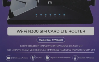 Роутер беспроводной Netis MW5360 N300 10/100BASE-TX/4G cat.4 черный - купить недорого с доставкой в интернет-магазине