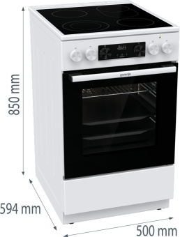 Плита Электрическая Gorenje GECS5C70WA белый/черный стеклокерамика (без крышки) - купить недорого с доставкой в интернет-магазине