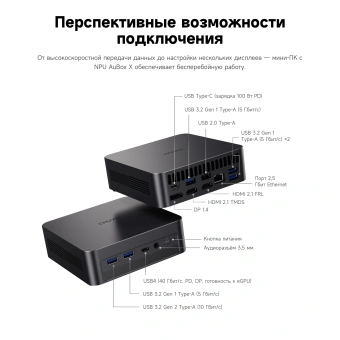 ПК Мини Chuwi AuBox X Core Ultra 7 256V (2.2) 16Gb SSD1Tb ARC 140V Windows 11 Pro 2.5xGbitEth WiFi BT 100W серый - купить недорого с доставкой в интернет-магазине