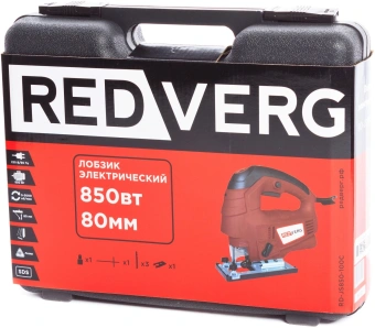 Лобзик RedVerg RD-JS850-100C +3пил. 850Вт 3000ходов/мин от электросети (кейс в комплекте) - купить недорого с доставкой в интернет-магазине