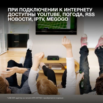 Ресивер DVB-T2 Hyundai H-DVB520 черный - купить недорого с доставкой в интернет-магазине