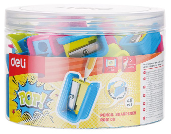 Точилка для карандашей ручная Deli ER00106 PoP 1 отверстие пластик ассорти туба - купить недорого с доставкой в интернет-магазине