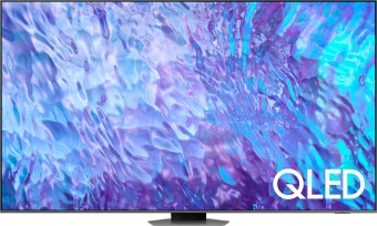 Телевизор QLED Samsung 98" QE98Q80CAUXRU Series 8 серебристый 4K Ultra HD 100Hz DVB-T2 DVB-C DVB-S2 USB WiFi Smart TV - купить недорого с доставкой в интернет-магазине