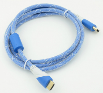 Кабель аудио-видео HDMI (m)/HDMI (m) 1.8м. феррит.кольца Позолоченные контакты синий/белый - купить недорого с доставкой в интернет-магазине