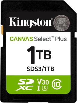 Флеш карта SDXC 1TB Kingston SDS3/1TB Canvas Select Plus V30 w/o adapter - купить недорого с доставкой в интернет-магазине