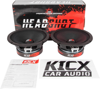Колонки автомобильные Kicx HeadShot M65 (без решетки) 300Вт 100дБ 4Ом 16.5см (6 1/2дюйм) (ком.:2кол.) широкополосные однополосные - купить недорого с доставкой в интернет-магазине