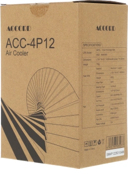 Устройство охлаждения(кулер) Accord ACC-4P12 Soc-AM5/AM4/1200/1700/1851 серебристый/черный 4-pin 31dB Al+Cu 180W 565gr brown box - купить недорого с доставкой в интернет-магазине