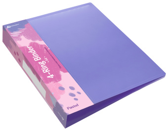 Папка панорама на 4-х кольцах Бюрократ Pastel PAST0740/4RVIO A4 пластик 0.7мм кор.40мм торц.карм с бум. встав фиолетовый - купить недорого с доставкой в интернет-магазине