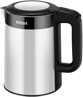 Чайник электрический Kitfort КТ-6691 1.5л. 1500Вт черный/нержавеющая сталь корпус: нерж.сталь/пластик - купить недорого с доставкой в интернет-магазине