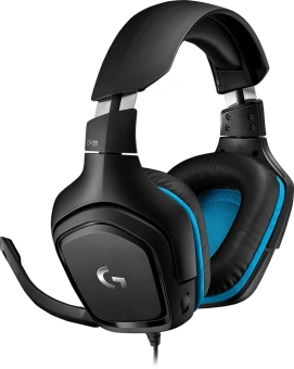 Наушники с микрофоном Logitech G431 черный/синий 2м мониторные оголовье (981-000772) - купить недорого с доставкой в интернет-магазине
