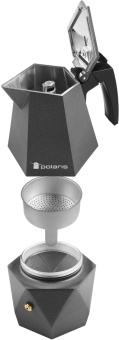 Кофеварка Polaris Kontur-4C алюминий серый (015182) - купить недорого с доставкой в интернет-магазине