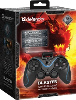 Геймпад Defender Blaster черный Bluetooth Беспроводной виброотдача (в компл.:держатель для смартфона/кабель USB) (64283) - купить недорого с доставкой в интернет-магазине