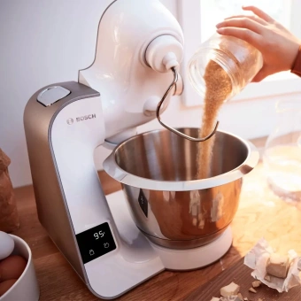 Кухонная машина Bosch Mum5 MUM5XW10 планетар.вращ. 1000Вт белый/бежевый - купить недорого с доставкой в интернет-магазине