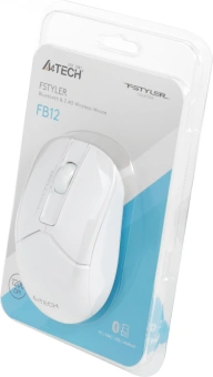 Мышь A4Tech Fstyler FB12 белый оптическая 1200dpi беспров. BT/Radio USB 3but (FB12 WHITE) - купить недорого с доставкой в интернет-магазине