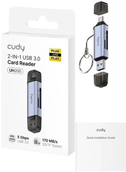 Разветвитель USB 3.2 Cudy UH200 2порт. серебристый - купить недорого с доставкой в интернет-магазине