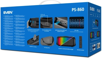 Колонка порт. Sven PS-860 черный 100W 1.0 BT/3.5Jack 5400mAh (SV-022518) - купить недорого с доставкой в интернет-магазине