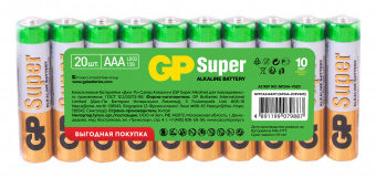 Батарея GP Super Alkaline 24A LR03 AAA (20шт) - купить недорого с доставкой в интернет-магазине