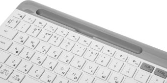 Клавиатура Logitech K580 белый/серебристый USB беспроводная BT/Radio slim Multimedia (920-009209) - купить недорого с доставкой в интернет-магазине