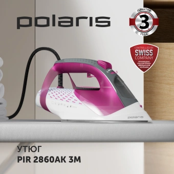 Утюг Polaris PIR 2860AK 2800Вт розовый/черный - купить недорого с доставкой в интернет-магазине
