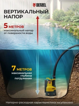 Насос дренажный Denzel DPХ450 450Вт 9000л/час центробежный (97325) - купить недорого с доставкой в интернет-магазине