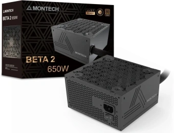 Блок питания Montech ATX 650W Beta 2 80+ bronze (20+4pin) APFC 120mm fan 4xSATA RTL - купить недорого с доставкой в интернет-магазине