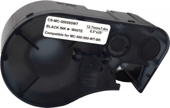 Картридж ленточный Cactus CS-MC-500595WT черный на белом 12.7x7.6 для Brady BMP-41/BMP-51/BMP-53-PC-Linked с чипом - купить недорого с доставкой в интернет-магазине