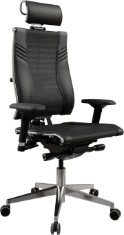 Кресло руководителя Метта Yoga 4DT B2-15D - YM93+Infinity+carbon черный сетка/кожа с подголов. крестов. алюминий хром (комплект 1шт) - купить недорого с доставкой в интернет-магазине