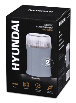 Кофемолка Hyundai HYC-G3241 200Вт сист.помол.:ротац.нож вместим.:40гр черный - купить недорого с доставкой в интернет-магазине