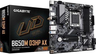 Материнская плата Gigabyte B650M D3HP AX SocketAM5 AMD B650 4xDDR5 mATX AC`97 8ch(7.1) 2.5Gg RAID+HDMI+DP - купить недорого с доставкой в интернет-магазине