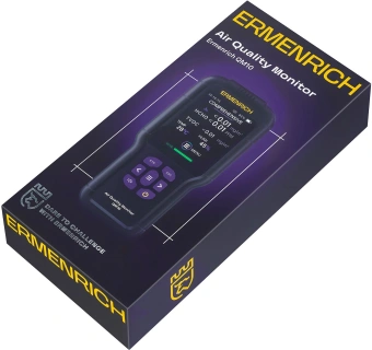 Измеритель качества воздуха Ermenrich QM10 портативный черный/фиолетовый (85668) - купить недорого с доставкой в интернет-магазине
