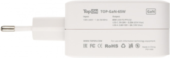 Блок питания TopON TOP-GaN-65W автоматический 65W 5V-20V 3.25A 2xUSB от бытовой электросети LED индикатор - купить недорого с доставкой в интернет-магазине