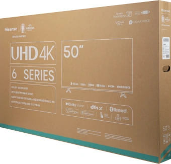 Телевизор LED Hisense 50" 50A6K черный 4K Ultra HD 60Hz DVB-T DVB-T2 DVB-C DVB-S DVB-S2 USB WiFi Smart TV - купить недорого с доставкой в интернет-магазине