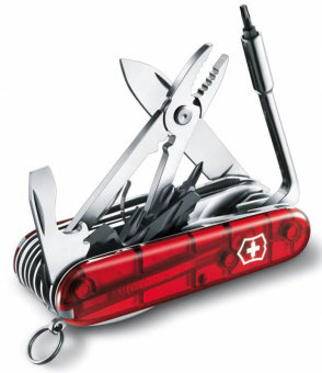Нож перочинный Victorinox CyberTool L (1.7775.T) 91мм 39функц. красный полупрозрачный карт.коробка - купить недорого с доставкой в интернет-магазине