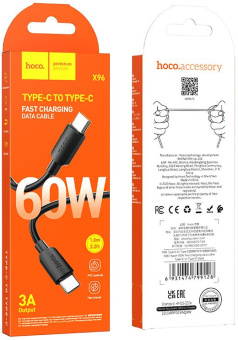 Кабель Hoco X96 Hyper X96 HYPER TYPE-C TO TYPE-C USB Type-C (m)-USB Type-C (m) 1м черный коробка - купить недорого с доставкой в интернет-магазине