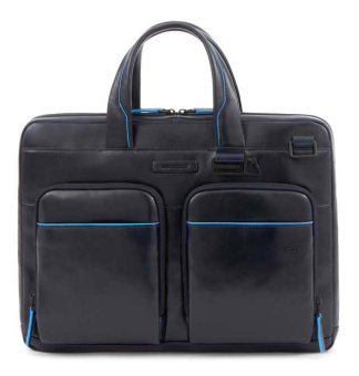 Деловая сумка Piquadro Blue Square Revamp CA6105B2V/BLU с отделением для ноутбука 14" синяя натур.кожа - купить недорого с доставкой в интернет-магазине