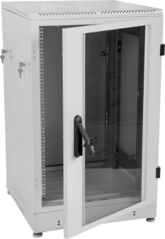 Шкаф коммутационный ЦМО (ШТК-М-24.6.8-1ААА) напольный 24U 600x800мм пер.дв.стекл задн.дв.стал.лист 2 бок.пан. направл.под закл.гайки 600кг серый - купить недорого с доставкой в интернет-магазине