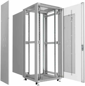 Шкаф серверный Cabeus (SH-05C-42U80/100) напольный 42U 800x1000мм пер.дв.стекл металл 800кг серый 900мм 2055мм IP20 сталь - купить недорого с доставкой в интернет-магазине
