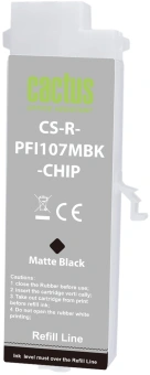 Картридж перезаправляемый струйный Cactus CS-R-PFI107MBK-CHIP черный матовый (260мл) для Canon imageProGRAF iPF670/680/685/770/780/785 с чипом - купить недорого с доставкой в интернет-магазине