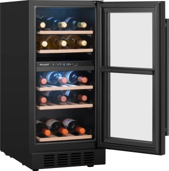 Винный шкаф Weissgauff WWCI-26 DB DualZone 1-нокамерн. черный глянц. (438724) - купить недорого с доставкой в интернет-магазине
