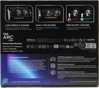 Видеокарта Asrock PCI-E 4.0 A310 LP 4G INTEL ARC A310 4Gb 64bit GDDR6 2000/15500 HDMIx1 DPx1 HDCP Ret low profile - купить недорого с доставкой в интернет-магазине