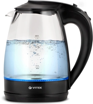 Чайник электрический Vitek VT-1122 1.7л. 2200Вт прозрачный корпус: стекло/пластик - купить недорого с доставкой в интернет-магазине