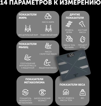 Весы напольные электронные Polaris PWS 1898 IQ Home макс.180кг графитовый - купить недорого с доставкой в интернет-магазине
