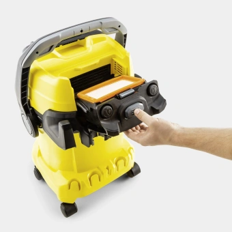 Строительный пылесос Karcher WD 5 Control P 25/5/22 1200Вт (уборка: сухая/влажная/выдув/сбор воды) желтый - купить недорого с доставкой в интернет-магазине