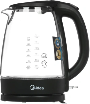 Чайник электрический Midea MK-8015 1.7л. 2200Вт черный корпус: стекло/пластик - купить недорого с доставкой в интернет-магазине