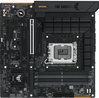 Материнская плата Asus TUF GAMING B760M-PLUS II Soc-1700 Intel B760 4xDDR5 mATX AC`97 8ch(7.1) 2.5Gg RAID+HDMI+DP - купить недорого с доставкой в интернет-магазине