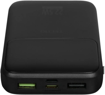 Мобильный аккумулятор Tecno Pocket S101Q 10000mAh QC3.0/PD3.0 22.5W 2.4A 2xUSB-A/USB-C черный - купить недорого с доставкой в интернет-магазине